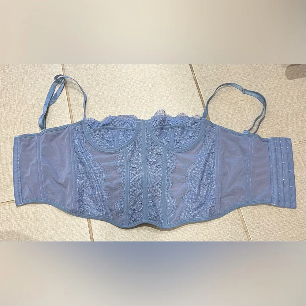 Urban Outfitters Slate Blue Corset Top - Picture 3 of 5